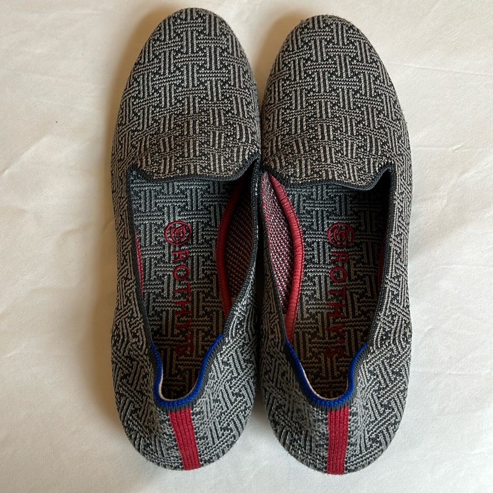 Rothy’s Charcoal Grid Loafers. GUC. Size 9